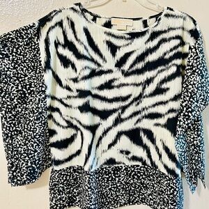 MICHAEL Michael Kors Black and White Zebra Print Blouse